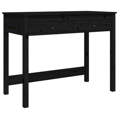 Desk with Drawers Black 100x50x78 cm Solid Wood Pine