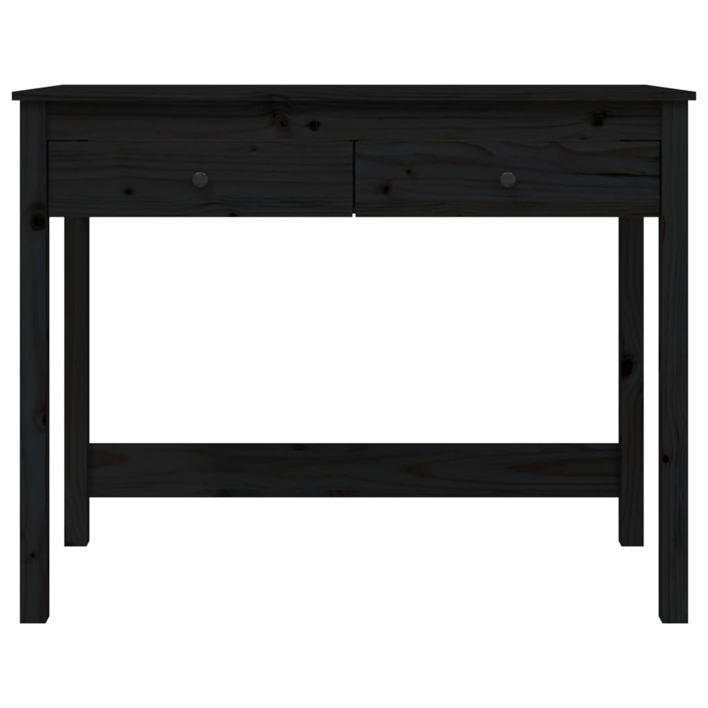 Desk with Drawers Black 100x50x78 cm Solid Wood Pine