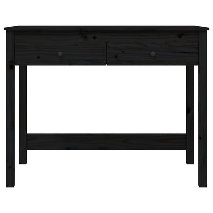 Desk with Drawers Black 100x50x78 cm Solid Wood Pine