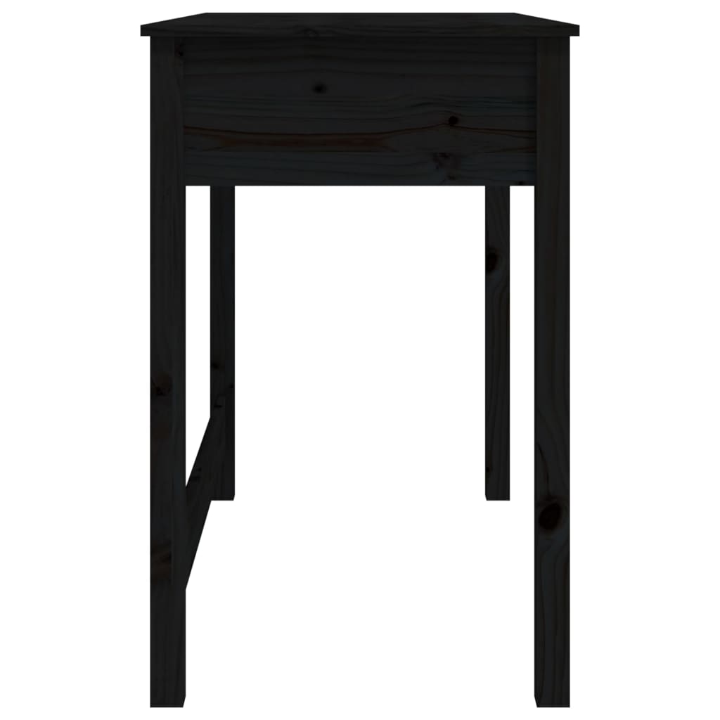 Desk with Drawers Black 100x50x78 cm Solid Wood Pine