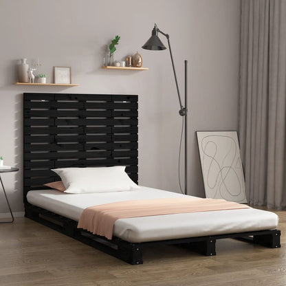 Black Solid Pine Wall Headboard - 106x3x91.5 cm, Elegant Design