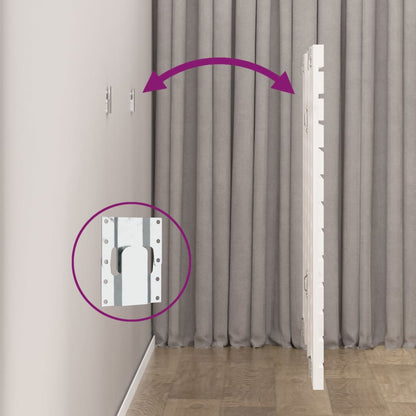 Solid Wood Pine Wall Headboard, White - 206x3x91.5 cm