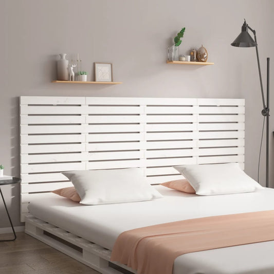 Solid Wood Pine Wall Headboard, White - 206x3x91.5 cm
