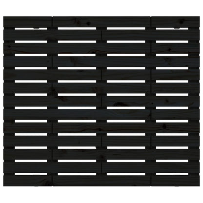 Solid Pine Wood Black Wall Headboard 96x3x91.5 cm