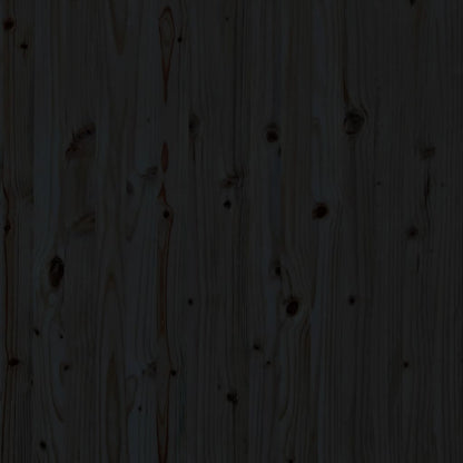 Solid Pine Wood Black Wall Headboard 96x3x91.5 cm