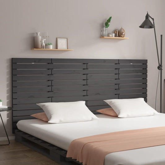 Solid Wood Pine Wall Headboard - Grey, 156x3x91.5 cm