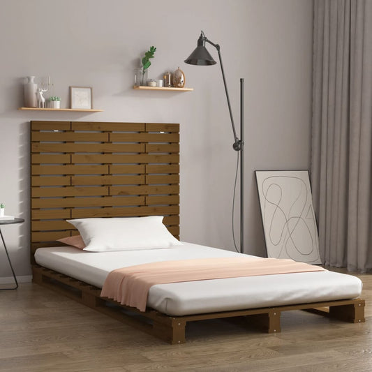Solid Pine Wall Headboard - Honey Brown, 81x3x91.5 cm