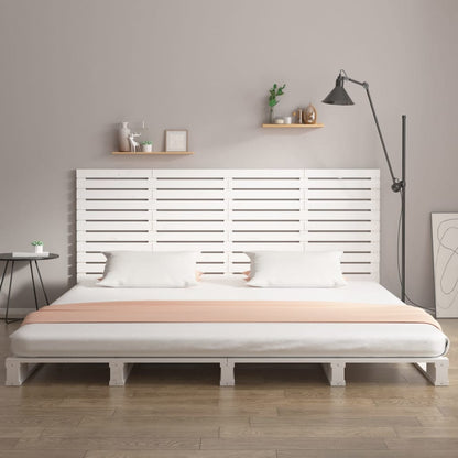 White Solid Pine Wood Wall Headboard, 166x3x91.5 cm