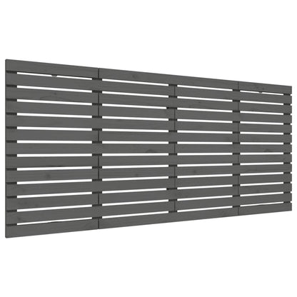 Solid Wood Pine Wall Headboard - 166x3x91.5 cm, Grey Finish