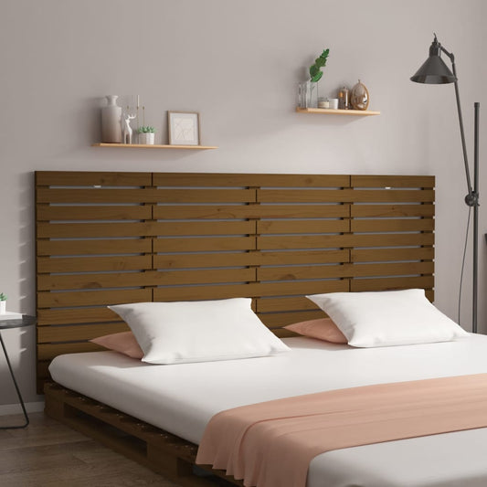 Solid Pine Wall Headboard, Honey Brown, 166x3x91.5 cm