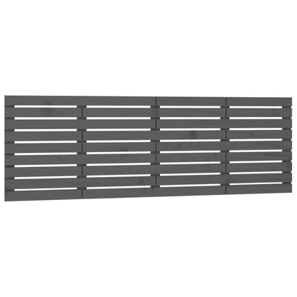 Solid Pine Wood Grey Wall Headboard | 206x3x63 cm