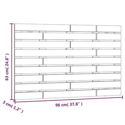 Solid Pine Wood Wall Headboard - Grey, 96x3x63 cm