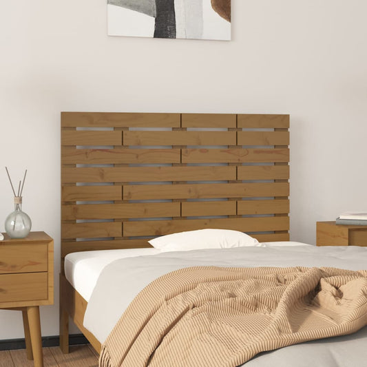 Solid Pine Wall Headboard, Honey Brown, 96x3x63 cm