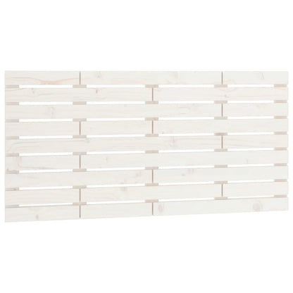 Solid Pine White Headboard 126x3x63 cm - Wall Mountable Style