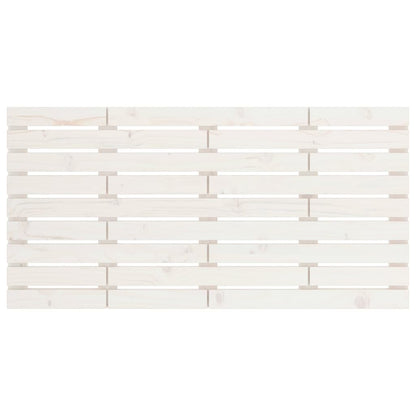Solid Pine White Headboard 126x3x63 cm - Wall Mountable Style