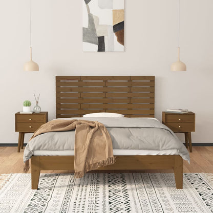 Solid Pine Wall Headboard, Honey Brown 126x3x63 cm