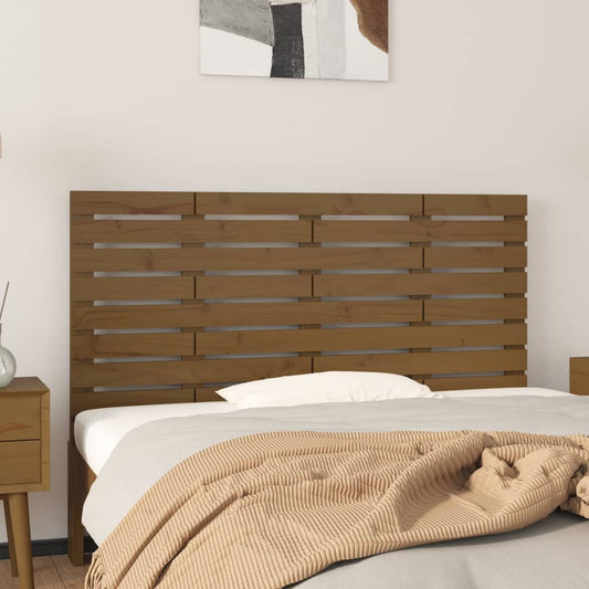 Solid Pine Wood Honey Brown Headboard, 146x3x63 cm
