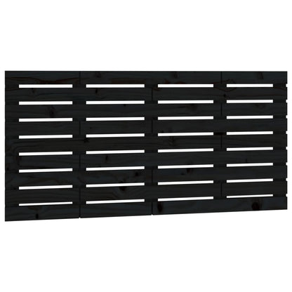 Solid Pine Wood Wall Headboard - Black, 156x3x63 cm