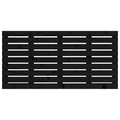 Solid Pine Wood Wall Headboard - Black, 156x3x63 cm