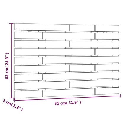 Solid Pine Wall Headboard - Black, 81x3x63 cm