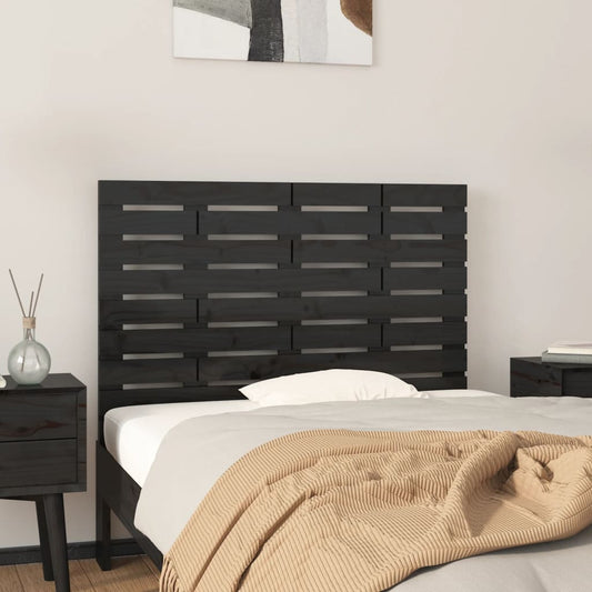 Solid Pine Wall Headboard - Black, 81x3x63 cm