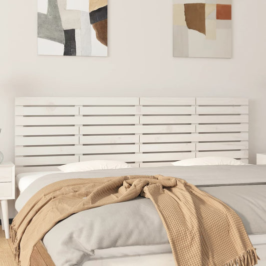 Solid Pine Wall Headboard, White, 166x3x63 cm