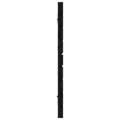 Elegant Black Solid Pine Wood Wall Headboard 166x3x63 cm