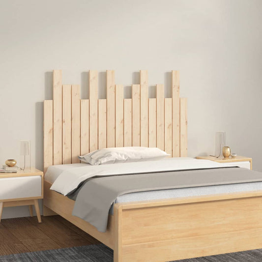 Solid Pine Wall Headboard 108x3x80 cm - Natural Wood Finish
