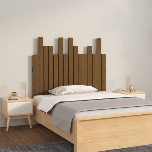 Honey Brown Solid Pine Wall Headboard 95.5x3x80 cm