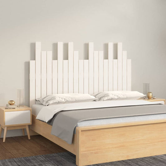 Solid Pine Wood Wall Headboard - White, 127.5x3x80 cm
