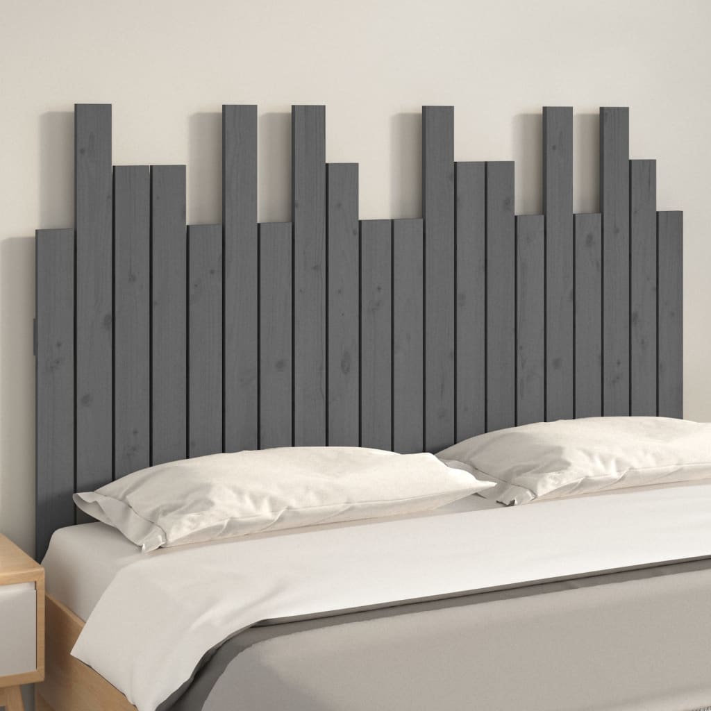 Solid Pine Wall Headboard, Grey 127.5x3x80 cm - Stylish & Durable