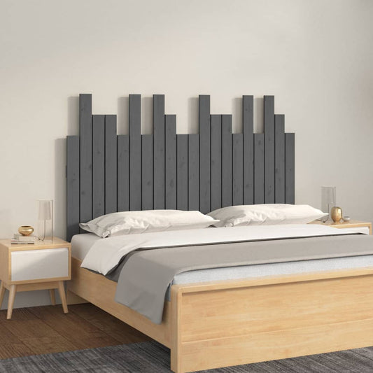 Solid Pine Wall Headboard, Grey 127.5x3x80 cm - Stylish & Durable