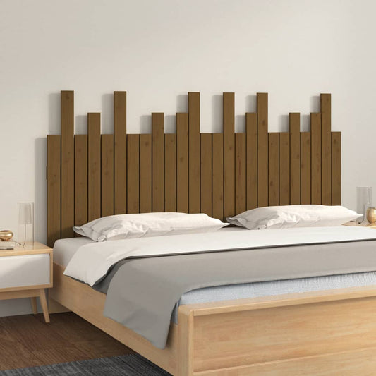 Solid Pine Wall Headboard in Honey Brown - 159.5x3x80 cm