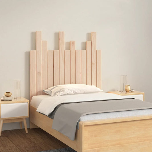 Solid Pine Wall Headboard 82.5x80cm - Natural Wood Finish