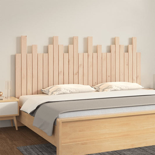 Solid Pine Wood Wall Headboard - 166x3x80 cm, Natural Finish
