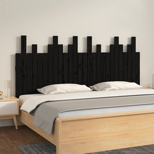 Solid Pine Black Wall Headboard 166x3x80 cm - Stylish & Durable