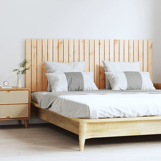 Solid Pine Wood Wall Headboard 159.5x3x60 cm - Natural Finish