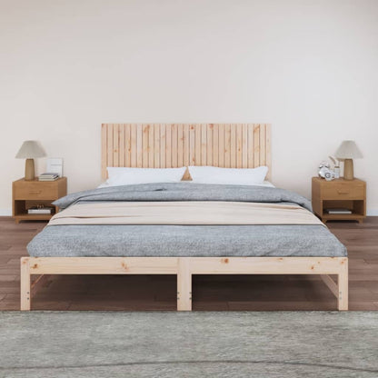 Solid Pine Wall Headboard 185x3x60 cm - Natural Wood Finish