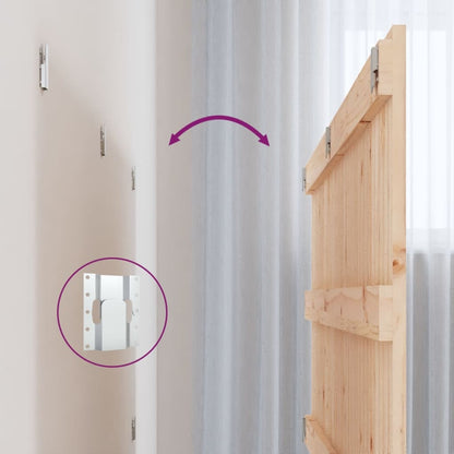 Solid Pine Wall Headboard 140x3x60 cm - Natural Wood Finish