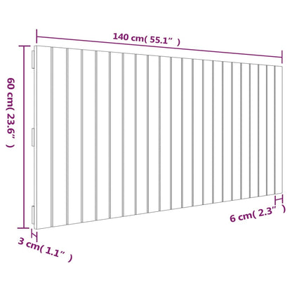 Solid Pine Wall Headboard 140x3x60 cm - Natural Wood Finish