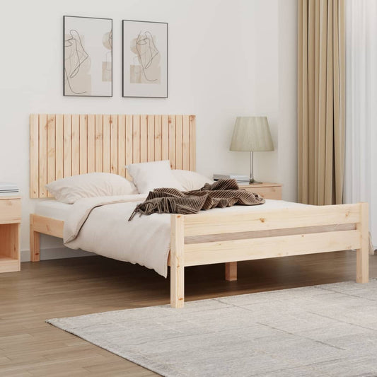 Solid Pine Wall Headboard 140x3x60 cm - Natural Wood Finish