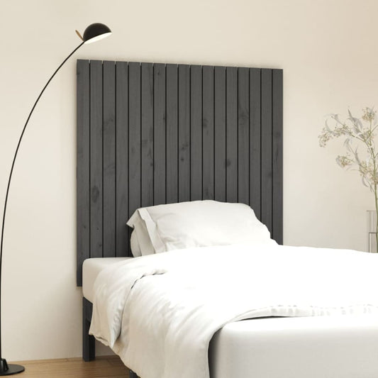 Solid Pine Wall Headboard - Grey, 108x3x110 cm