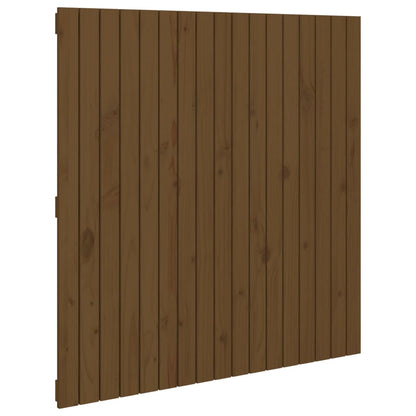 Solid Wood Pine Wall Headboard, Honey Brown, 108x3x110 cm