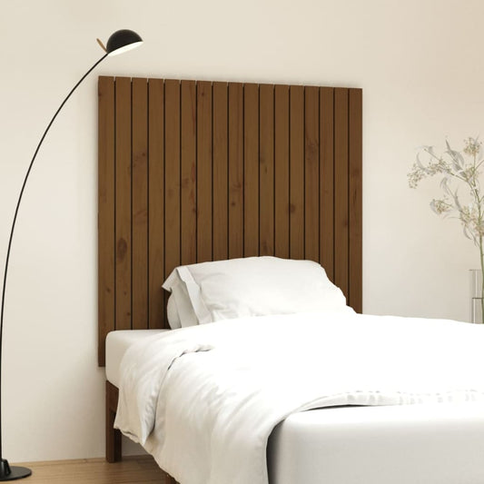 Solid Wood Pine Wall Headboard, Honey Brown, 108x3x110 cm