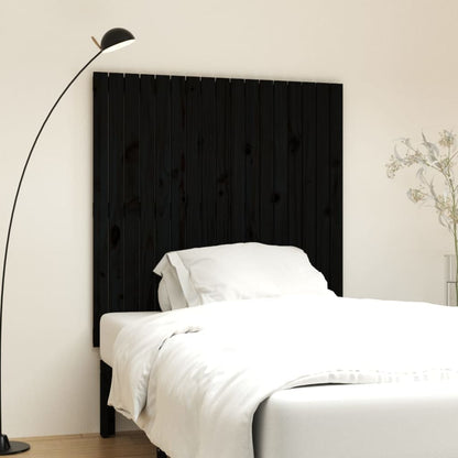 Solid Wood Pine Wall Headboard - Black, 108x3x110 cm