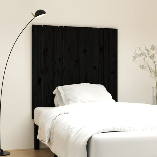 Solid Wood Pine Wall Headboard - Black, 108x3x110 cm