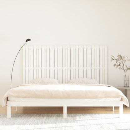 Solid Pine White Wall Headboard - 204x3x110 cm