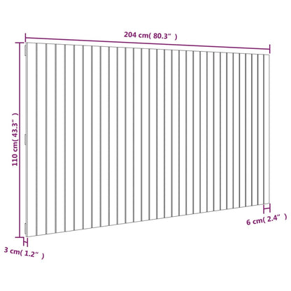Solid Pine White Wall Headboard - 204x3x110 cm