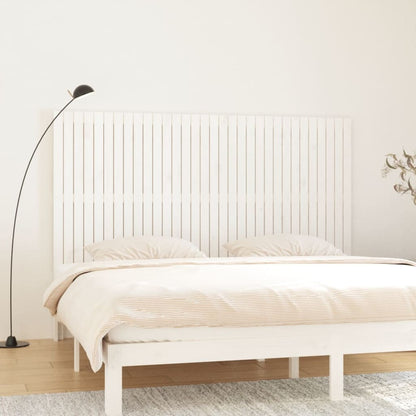 Solid Pine White Wall Headboard - 204x3x110 cm