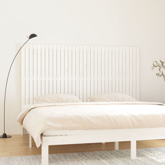 Solid Pine White Wall Headboard - 204x3x110 cm